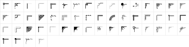 Designer Corners Regular  glyph index