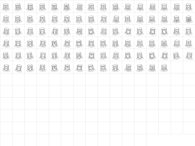 LD Uncle Sam Regular  glyph index