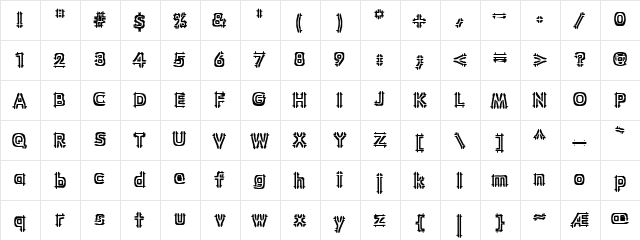Wincing (BRK) Regular  glyph index