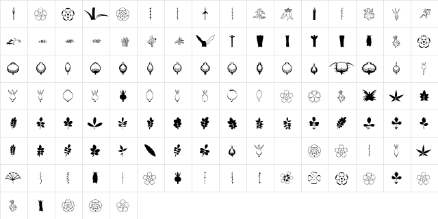 BOTAROSA1 Regular  glyph index