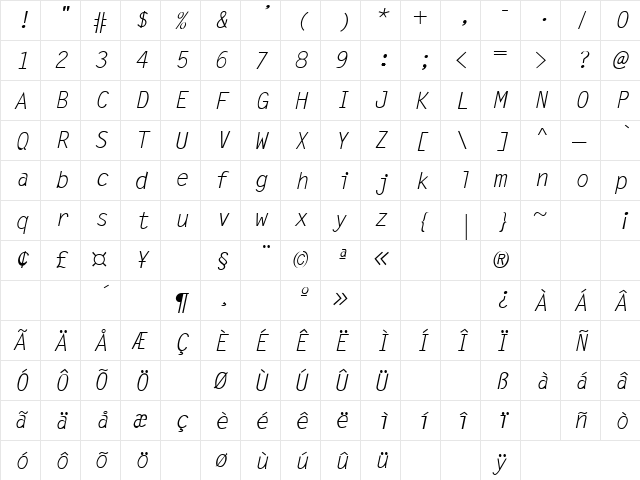 Celebration Day 6 Regular  glyph index