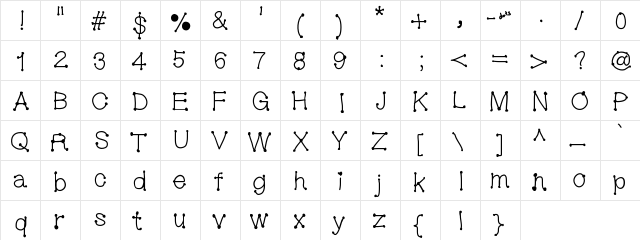 MGDotsandfonts Medium  glyph index