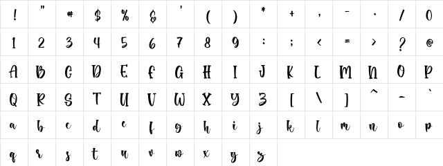 Order 2 Regular  glyph index