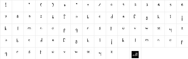 Le Antoine Regular  glyph index