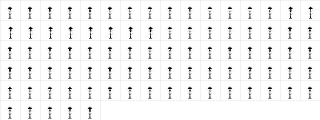 EmpireofLights Regular  glyph index