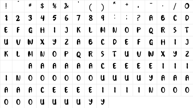 Not Fantastic Regular  glyph index