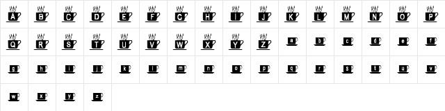 Mmmm Coffee Regular  glyph index