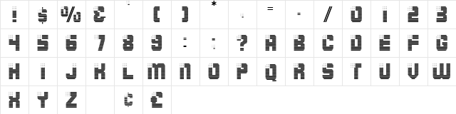 JulyFourth Caps Regular  glyph index