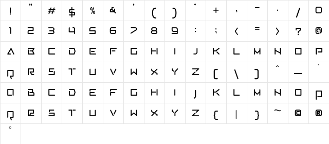 AV Cosmos Regular  glyph index