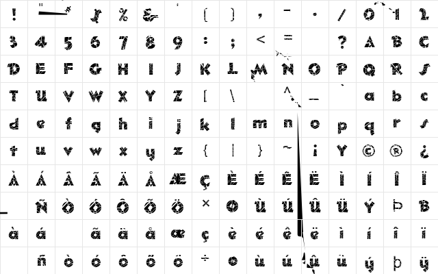 FZ JAZZY 32 CRACKED Normal  glyph index