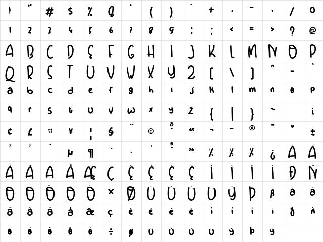 Dream School Dream School Rounded  glyph index