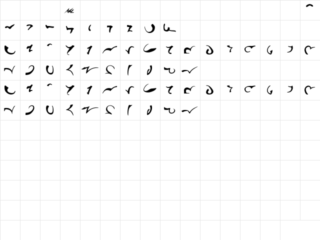 Rigelian Bold  glyph index