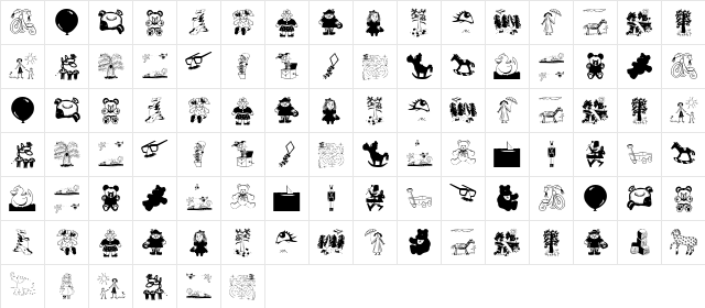 KidsStuff Regular  glyph index