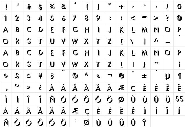 Umbicio Normal  glyph index