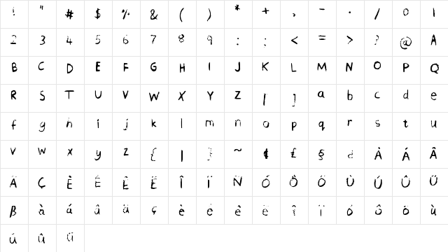 Chequered Pencil Crayons Regular  glyph index