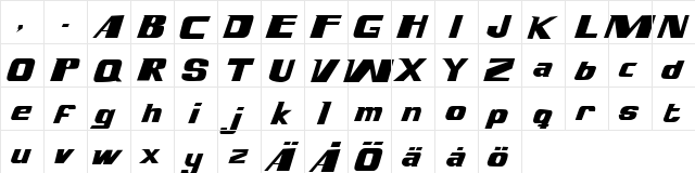 Magnump.i. Regular  glyph index