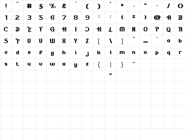 The Revolutions-Light Regular  glyph index