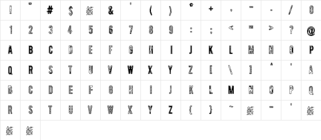 Waveternity Regular  glyph index