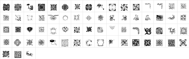 TypoOrnaments Regular  glyph index