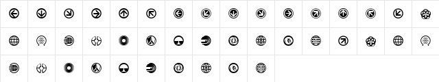 World Symbols Regular  glyph index