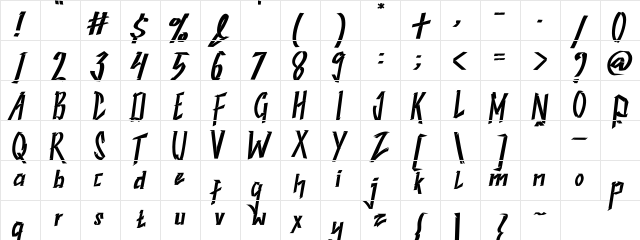 Samureix Regular  glyph index