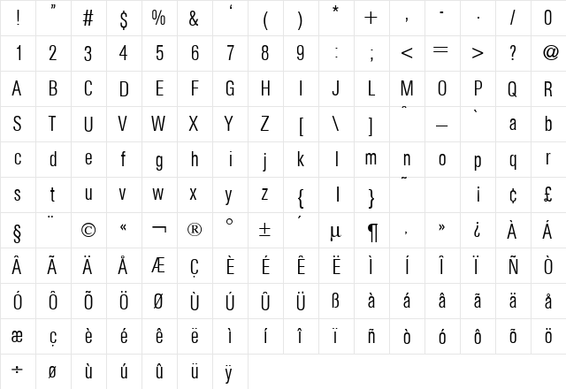 AgentCLight Normal  glyph index