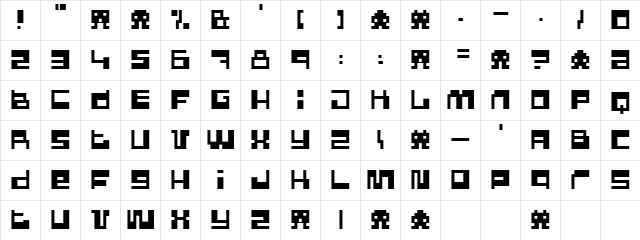 Pixel Power Regular  glyph index