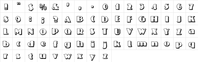 NineteenOhFive Medium  glyph index