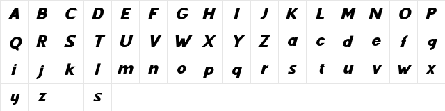 Fenord Free Italic  glyph index