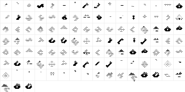 MKSquaresHatch45-Black Regular  glyph index