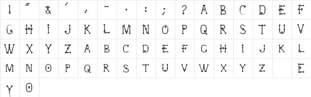 Skull and Bones Regular  glyph index