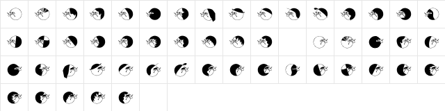 Nasenbear Regular  glyph index