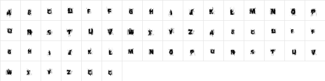 Black Oak Regular  glyph index