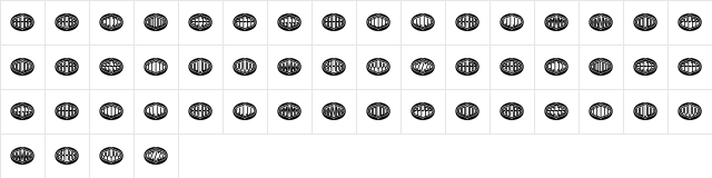 Formogram Ellipse Hollow Regular  glyph index