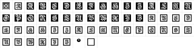 FraxBoxes Regular  glyph index