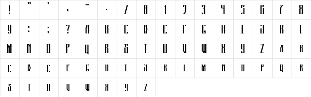 Johny Strocker Regular  glyph index