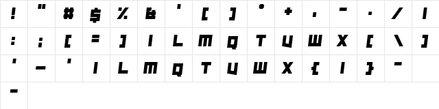 Nau Sea Regular  glyph index