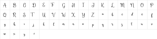 Cherish Regular  glyph index