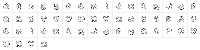 JI Swiss Cheese JI Swiss Cheese  glyph index