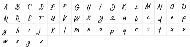 Eather FREE Regular  glyph index