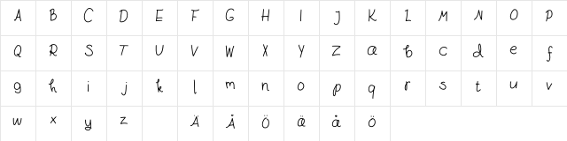 Pretty Flowers Regular  glyph index