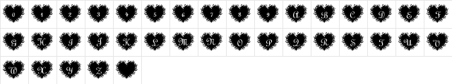 Summer's LaceHearts Regular  glyph index