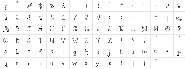 LD Orleans Regular  glyph index