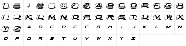 Tvdinner Regular  glyph index