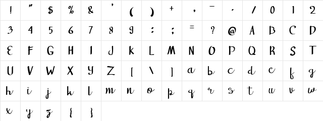 carpenter Regular  glyph index