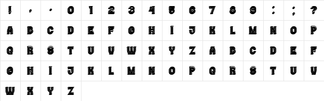 Casino 3D Filled Regular  glyph index