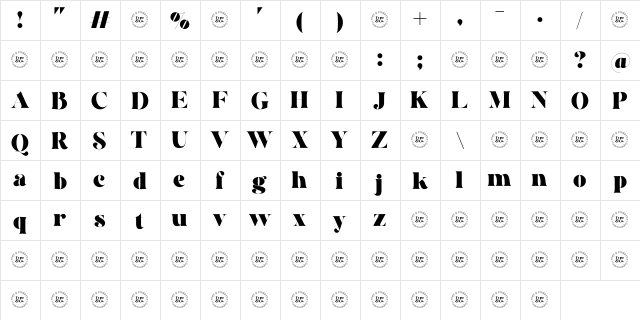 Qillo Demo Version Regular  glyph index