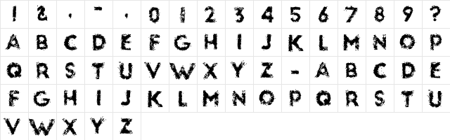 glassbeads Regular  glyph index