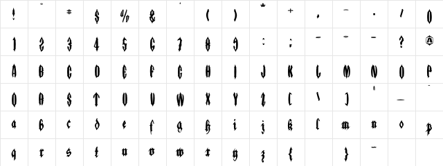 Applesauce01 Regular  glyph index