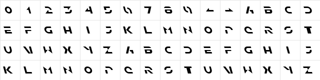 Solar Sailer Italic  glyph index